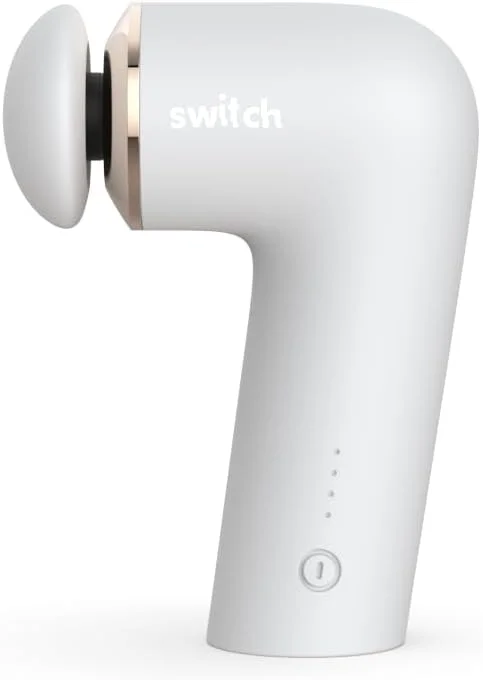 ماساژور تفنگی قابل حمل SWITCH Pro 2، MG-B200-4، سرعت قابل تنظیم، دارای 4 سری قابل تعویض، طراحی سیلیکونی ویژه، موتور براشلس، 4-5 ساعت استفاده مداوم، توان 40-50 وات، نقره ای