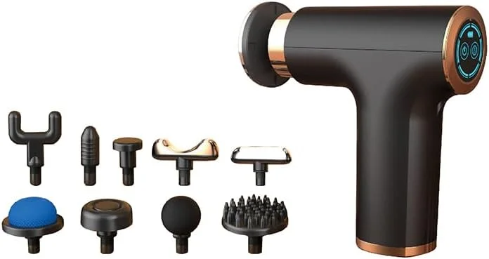 ماساژور دستی مینی - ماساژور عضلات بافت عمیق قابل حمل برای کمر، گردن و پاها - 6 سطح سرعت، موتور براشلس بی صدا، عمر باتری طولانی، ماساژور ضربه ای مسافرتی سبک وزن