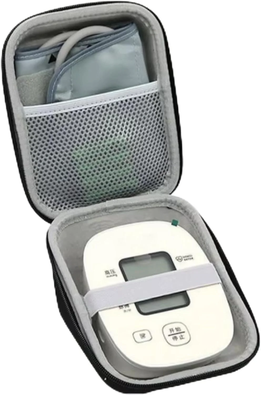 کیف سخت محافظ دستگاه فشار خون آی هلث، کیف حمل قابل حمل با دسته و جیب توری، آستر مخملی، پیش فرض