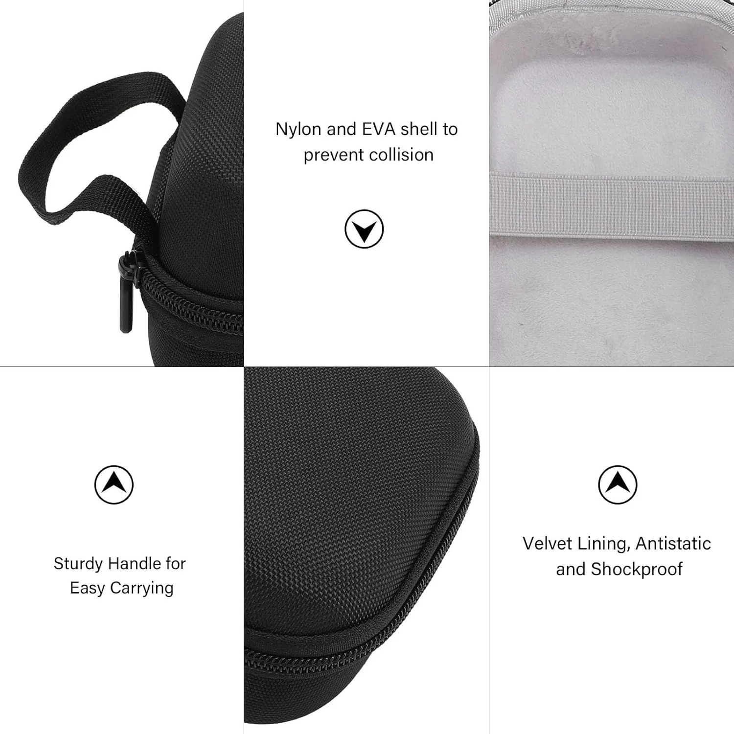 کیف سخت محافظ دستگاه فشار خون آی هلث، کیف حمل قابل حمل با دسته و جیب توری، آستر مخملی، پیش فرض