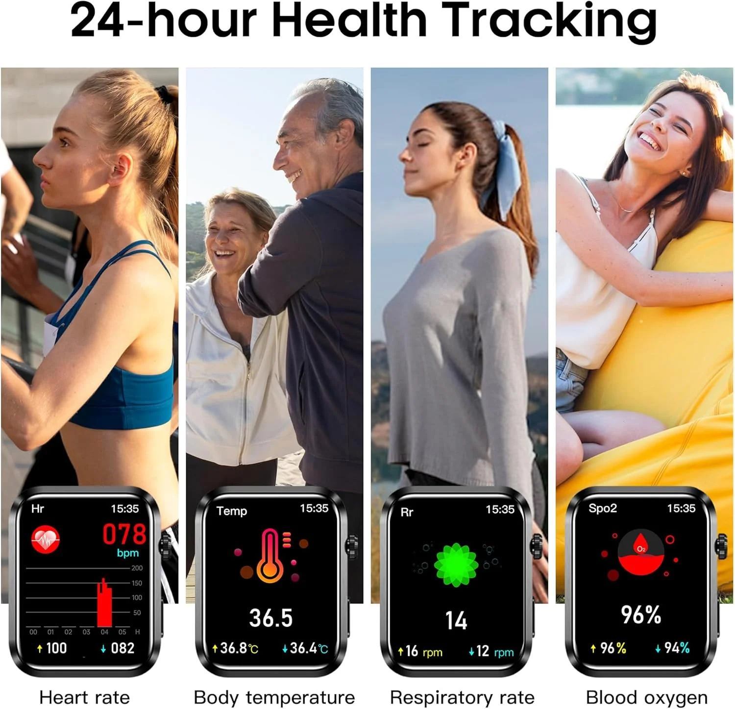 ساعت هوشمند فشار خون مچی Ethelred، ردیاب تناسب اندام و سلامتی IPS 1.92 اینچی، کاف پمپ کیسه هوا، مانیتور ضربان قلب، اکسیژن خون، پایش خواب، گام شمار اشتراک گذاری داده، ردیاب فعالیت