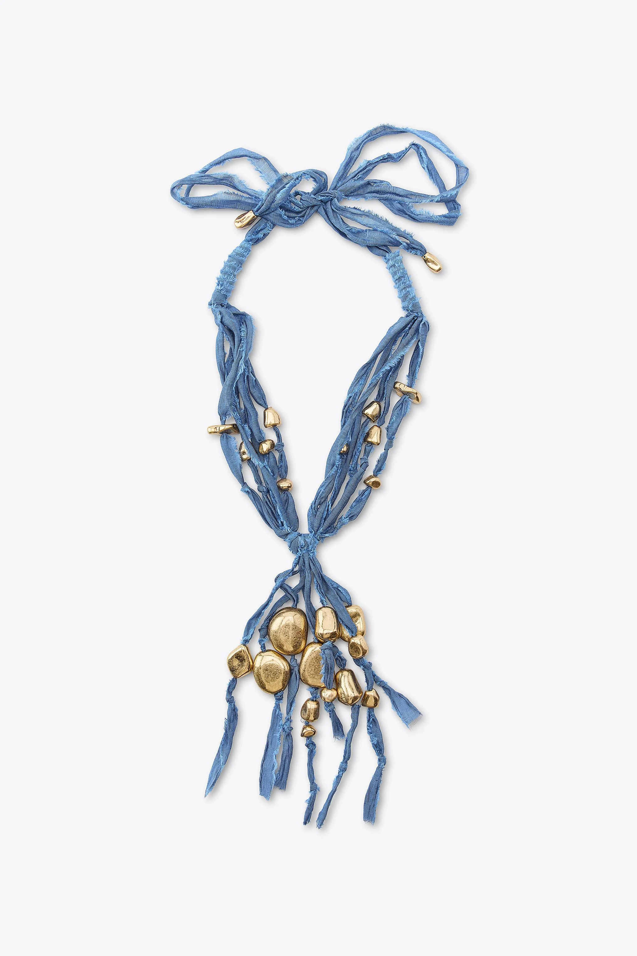 گردنبند بافت با قطعات فلزی