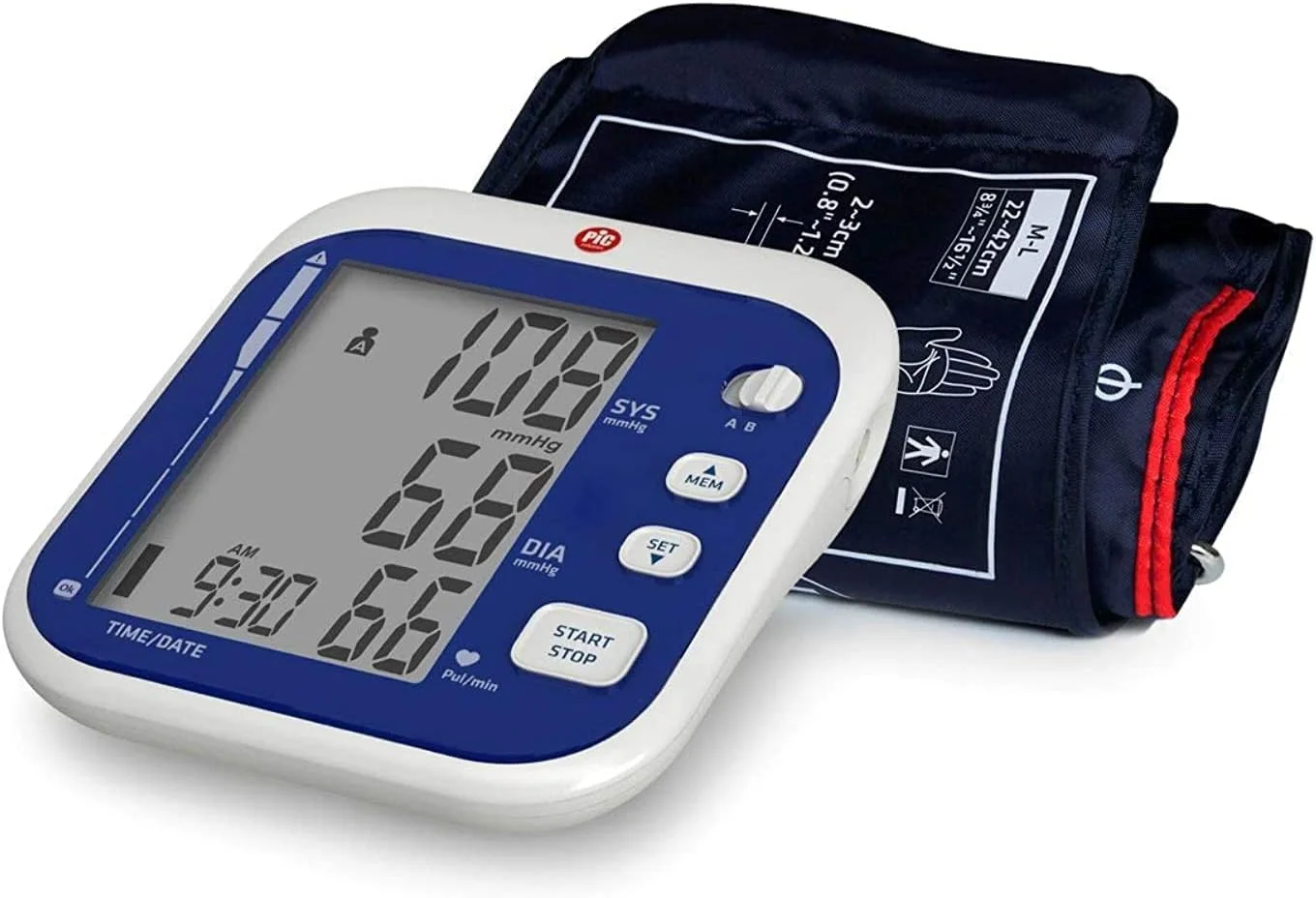 فشارسنج بازویی پیک سلوشن کاردیو ماکسی با صفحه نمایش بزرگ، حافظه برای 2 کاربر و میانگین 3 اندازه گیری آخر