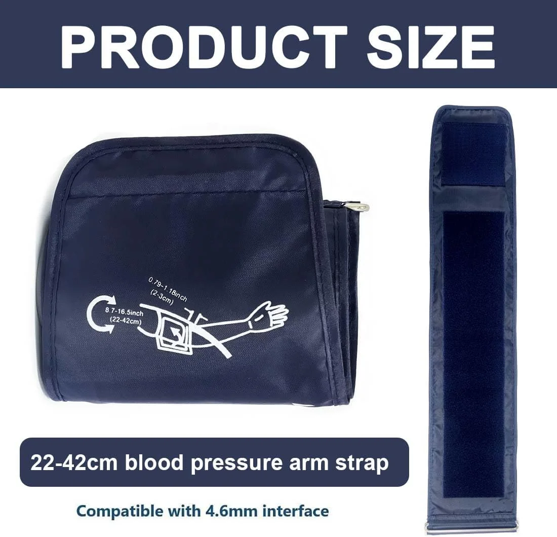 یک عدد بازوبند فشار خون، مناسب برای بزرگسالان با دور بازوی 22 تا 42 سانتی متر، سازگار با اکثر دستگاه های فشار خون