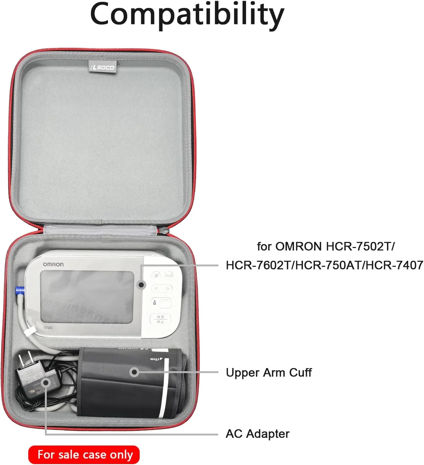 کیف محافظ سخت برای دستگاه فشار خون بازویی امرن سری پلاتینیوم/گلد/7/10/M6 - مناسب برای مدل های OMRON BP5450/BP5350/BP7350/BP7450/HEM-7360-E از RLSOCO (فقط کیف)
