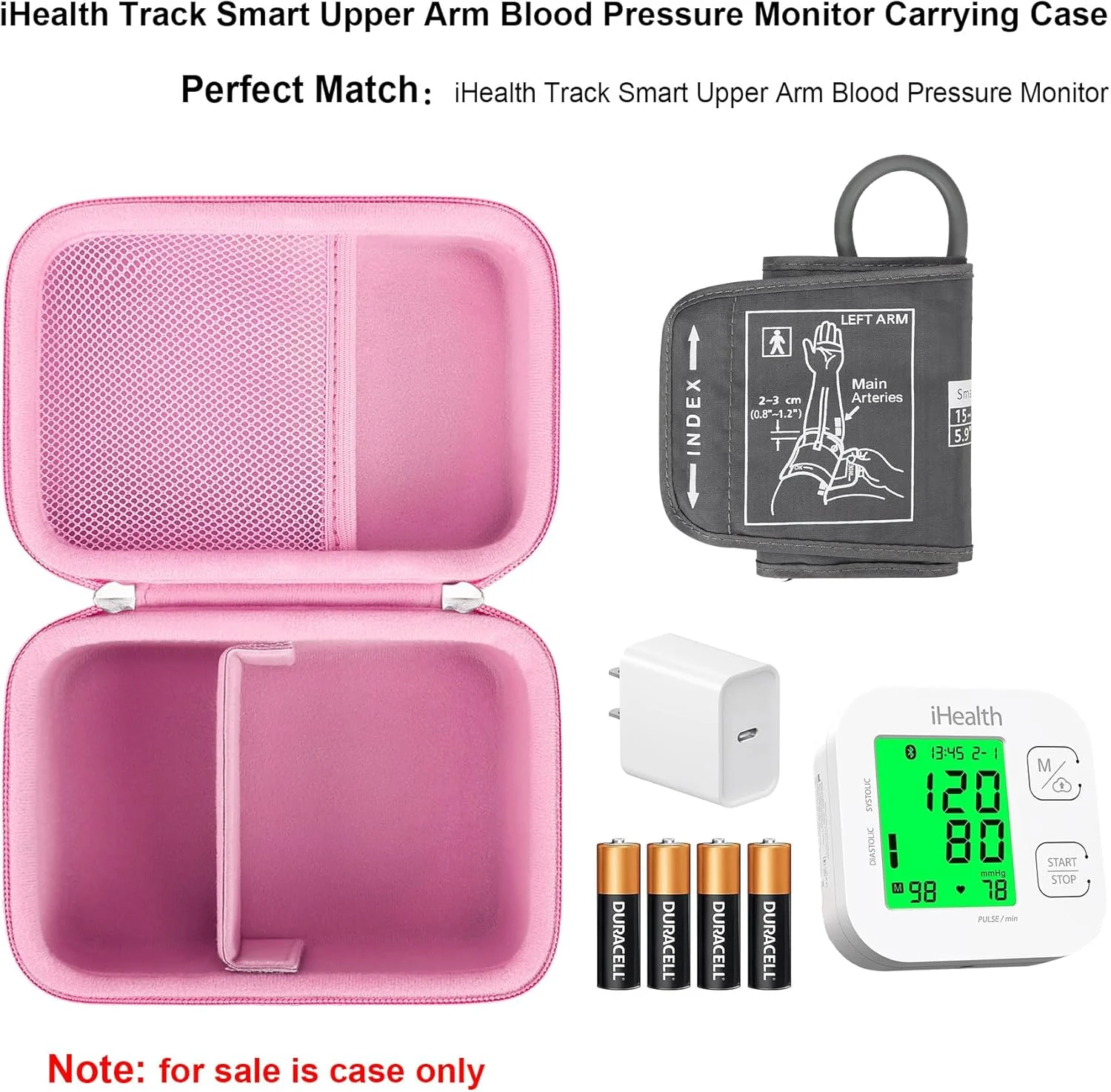 کیف حمل برای دستگاه فشارسنج بازویی هوشمند iHealth Track، کیف محافظ مسافرتی بیسیم بلوتوثی، نگهدارنده ذخیرهسازی، جیب توری مناسب برای کاف، صورتی کیف حمل برای دستگاه فشارسنج بازویی هوشمند iHealth Track، کیف محافظ مسافرتی بیسیم بلوتوثی، نگهدارنده ذخیرهسازی، جیب توری مناسب برای کاف، صورتی