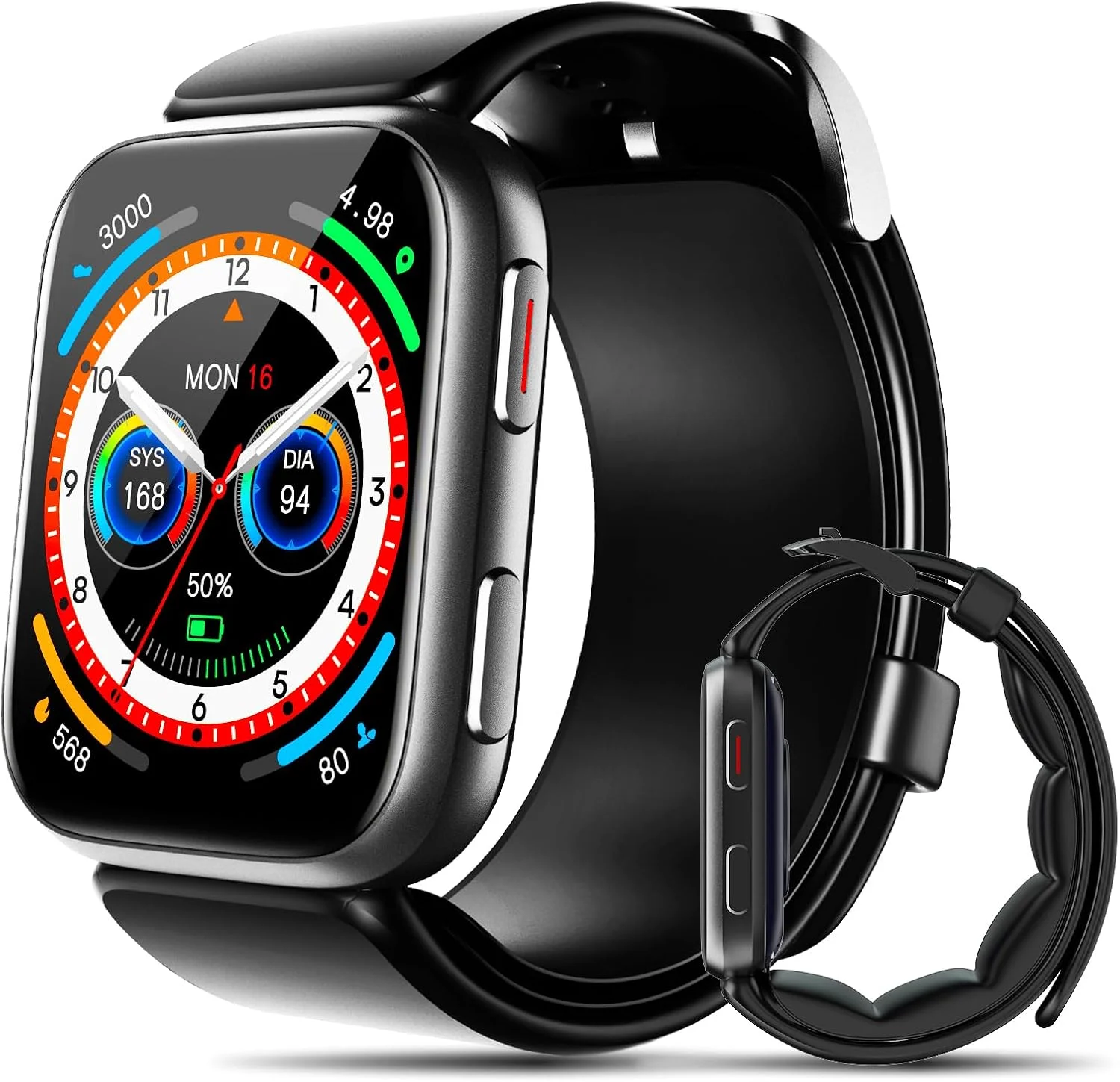 ساعت هوشمند BP Doctor، ساعت هوشمند فشار خون 1.95 اینچی با کاف پمپ هوا، ساعت فشار خون با پایش ضربان قلب در خواب، گام شمار، ساعت مانیتور M7000 از اشتراک گذاری داده ها و پایش یادآوری پشتیبانی می کند