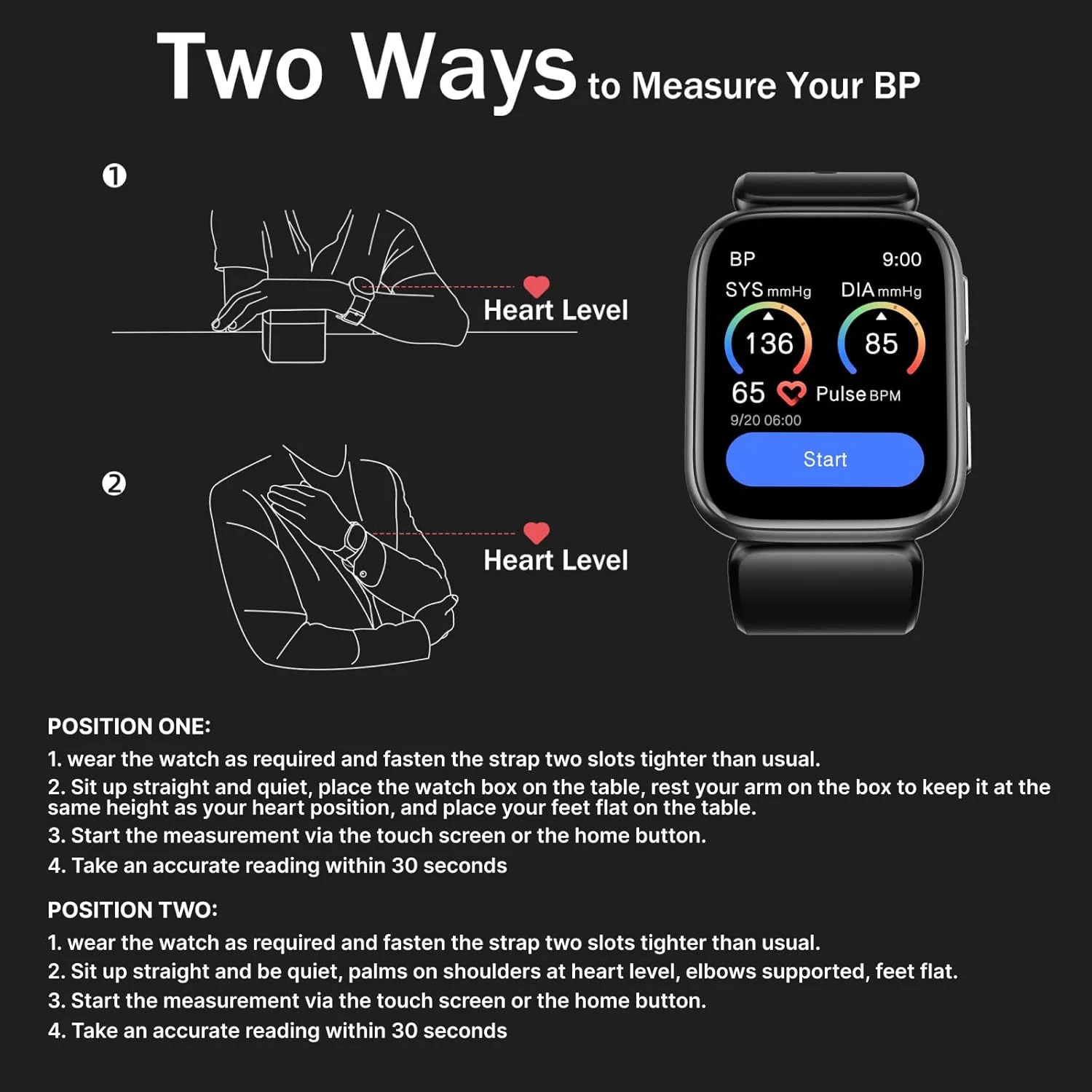 ساعت هوشمند BP Doctor، ساعت هوشمند فشار خون 1.95 اینچی با کاف پمپ هوا، ساعت فشار خون با پایش ضربان قلب در خواب، گام شمار، ساعت مانیتور M7000 از اشتراک گذاری داده ها و پایش یادآوری پشتیبانی می کند