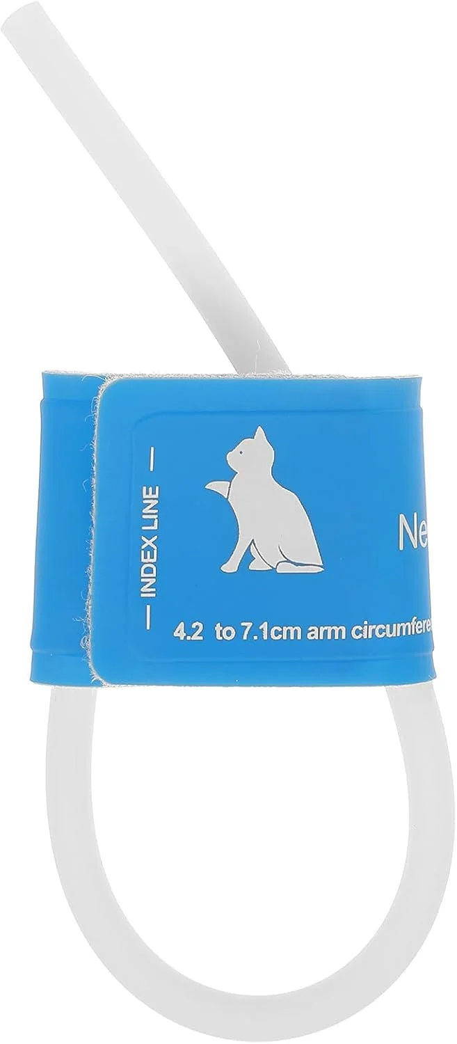 فشارسنج خون دامپزشکی برای حیوانات کوچک، کاف فشار خون حیوانات برای سگ ها و گربه ها، لوازم جانبی برای اندازه گیری دقیق فشار خون، سایز 2، آبی، TPU