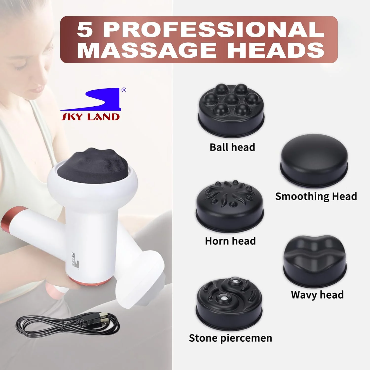ماساژور بافت عمیق 5 در 1 SKY LAND مدل EM-4139، ماساژور لاغری دستی با 5 سری، 6 سطح سرعت، دستگاه فرم دهی بدن و چربی سوز بی سیم برای تسکین درد، ریکاوری و رفع سلولیت - تصویر 2 ماساژور بافت عمیق 5 در 1 SKY LAND مدل EM-4139، ماساژور لاغری دستی با 5 سری، 6 سطح سرعت، دستگاه فرم دهی بدن و چربی سوز بی سیم برای تسکین درد، ریکاوری و رفع سلولیت - تصویر 2