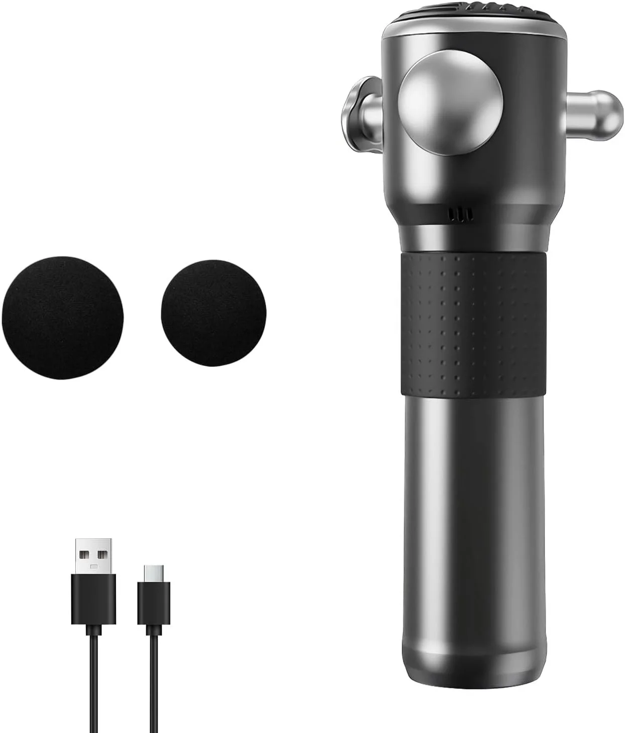 ماساژور برقی دستی بافت عمیق، ماساژور عضلانی ویبره ای برای تسکین درد، ماساژور ضربه ای قابل حمل برای کمر، گردن و فاشیا، دارای چهار سر ماساژ