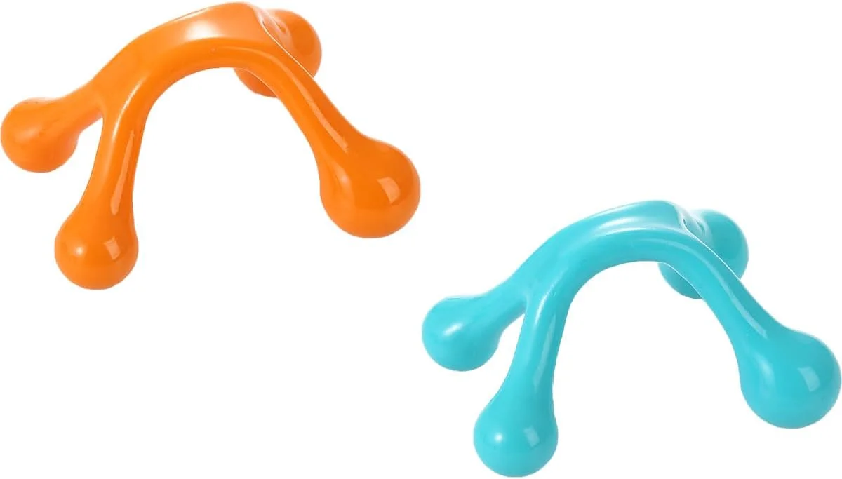 ماساژور دستی چهار نقطه ای سارینی، ماساژور بافت عمیق، ماساژور شخصی، مناسب برای گردن، باسن، پاها (آبی، نارنجی)