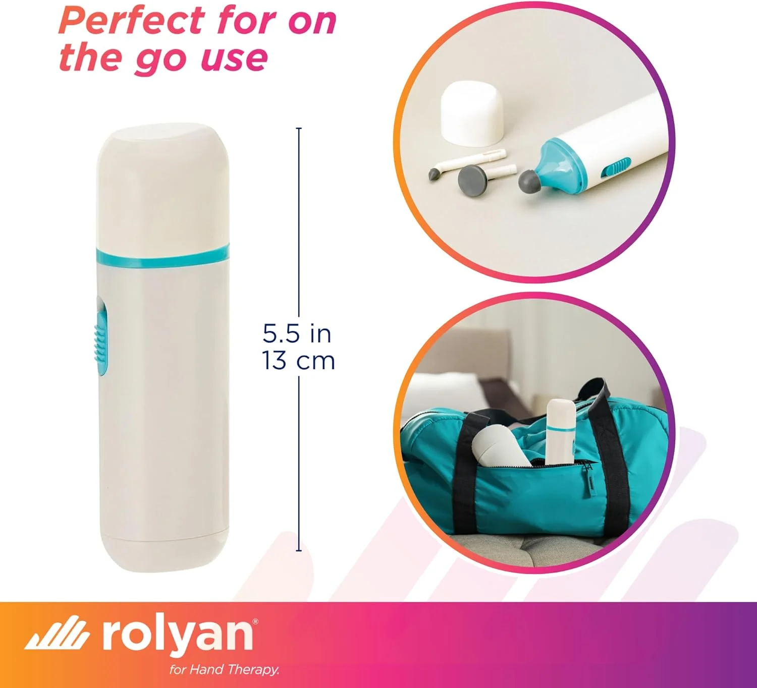 ماساژور کوچک رولیان، ماساژور پزشکی جمع و جور با باتری، شامل 3 سر ماساژ، دستگاه ماساژ کوچک برای بافت اسکار، دست ها، پاها و نواحی کوچک، ماساژور پالس آرامش بخش