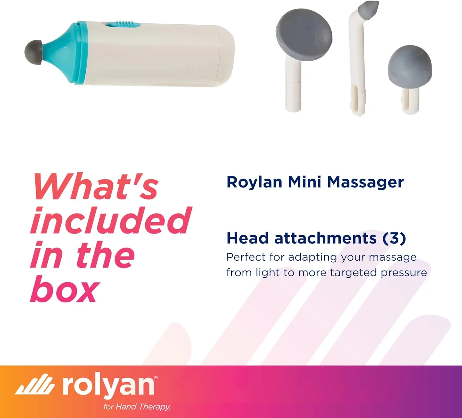 ماساژور کوچک رولیان، ماساژور پزشکی جمع و جور با باتری، شامل 3 سر ماساژ، دستگاه ماساژ کوچک برای بافت اسکار، دست ها، پاها و نواحی کوچک، ماساژور پالس آرامش بخش