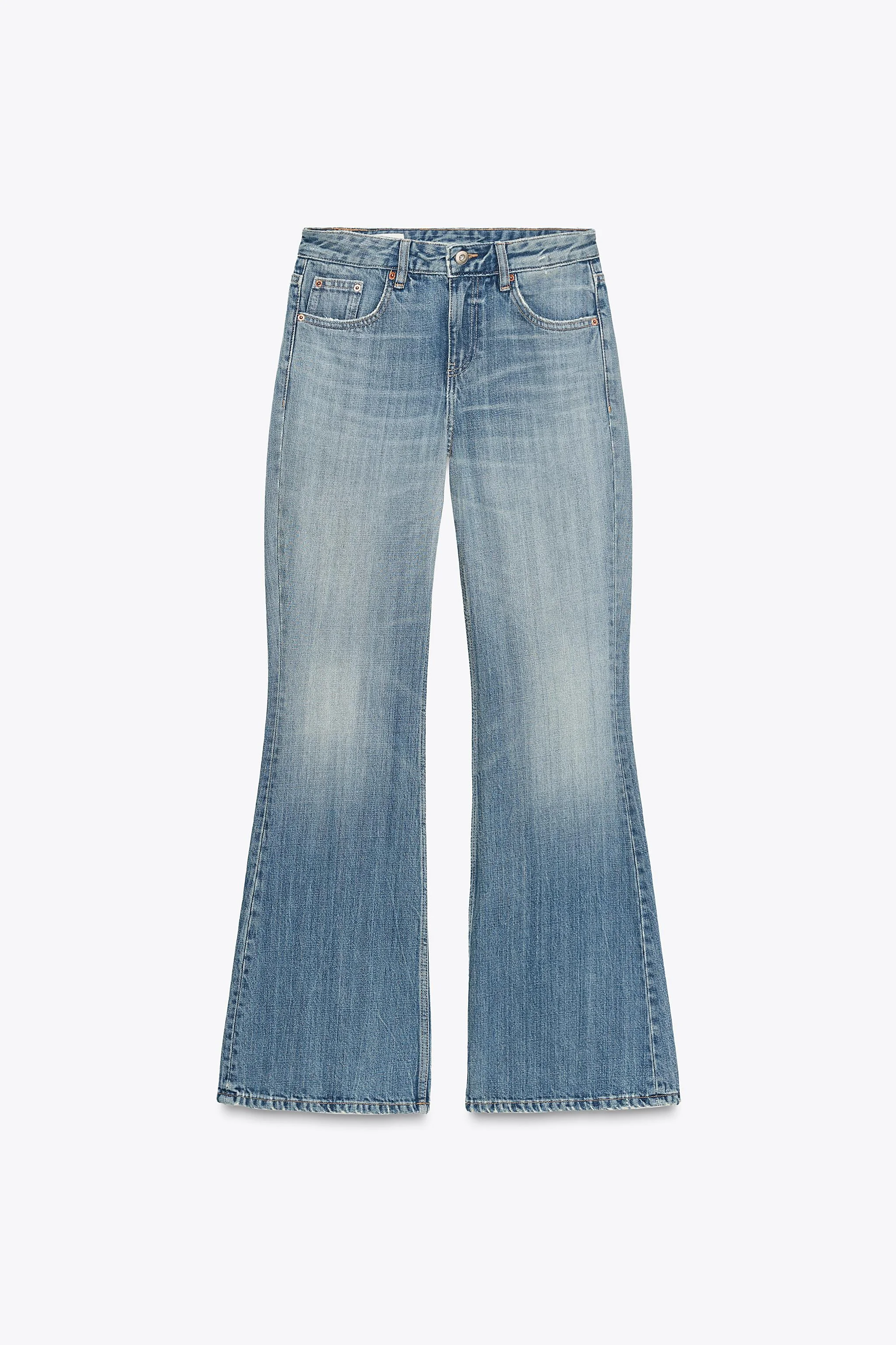 شلوار جین دمپا گشاد با فاق کوتاه