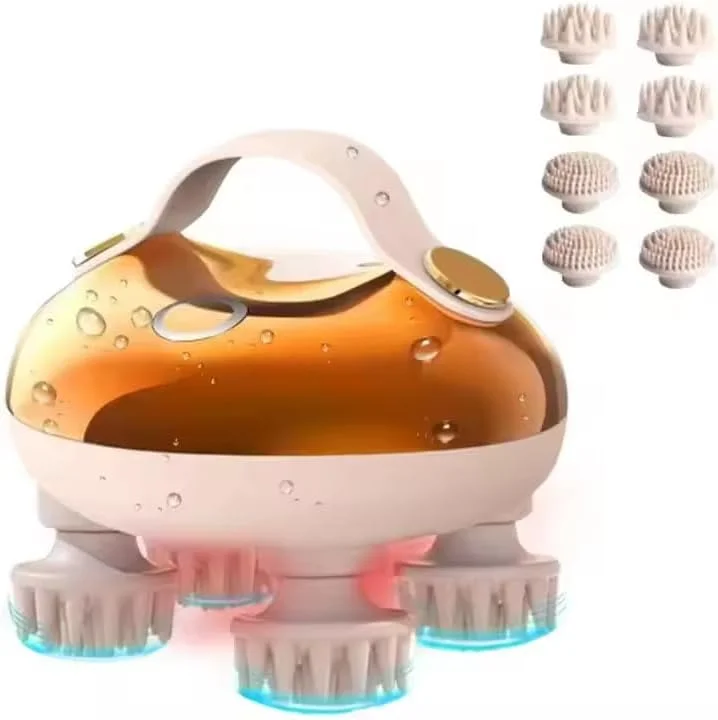 ماساژور برقی سر قابل شارژ 5 در 1 ضد آب با 8 چنگال ماساژ قابل جابجایی، دستگاه تسکین دهنده استرس، آرامش بخش و هدیه ای عالی برای انسان و حیوانات خانگی ماساژور برقی سر قابل شارژ 5 در 1 ضد آب با 8 چنگال ماساژ قابل جابجایی، دستگاه تسکین دهنده استرس، آرامش بخش و هدیه ای عالی برای انسان و حیوانات خانگی