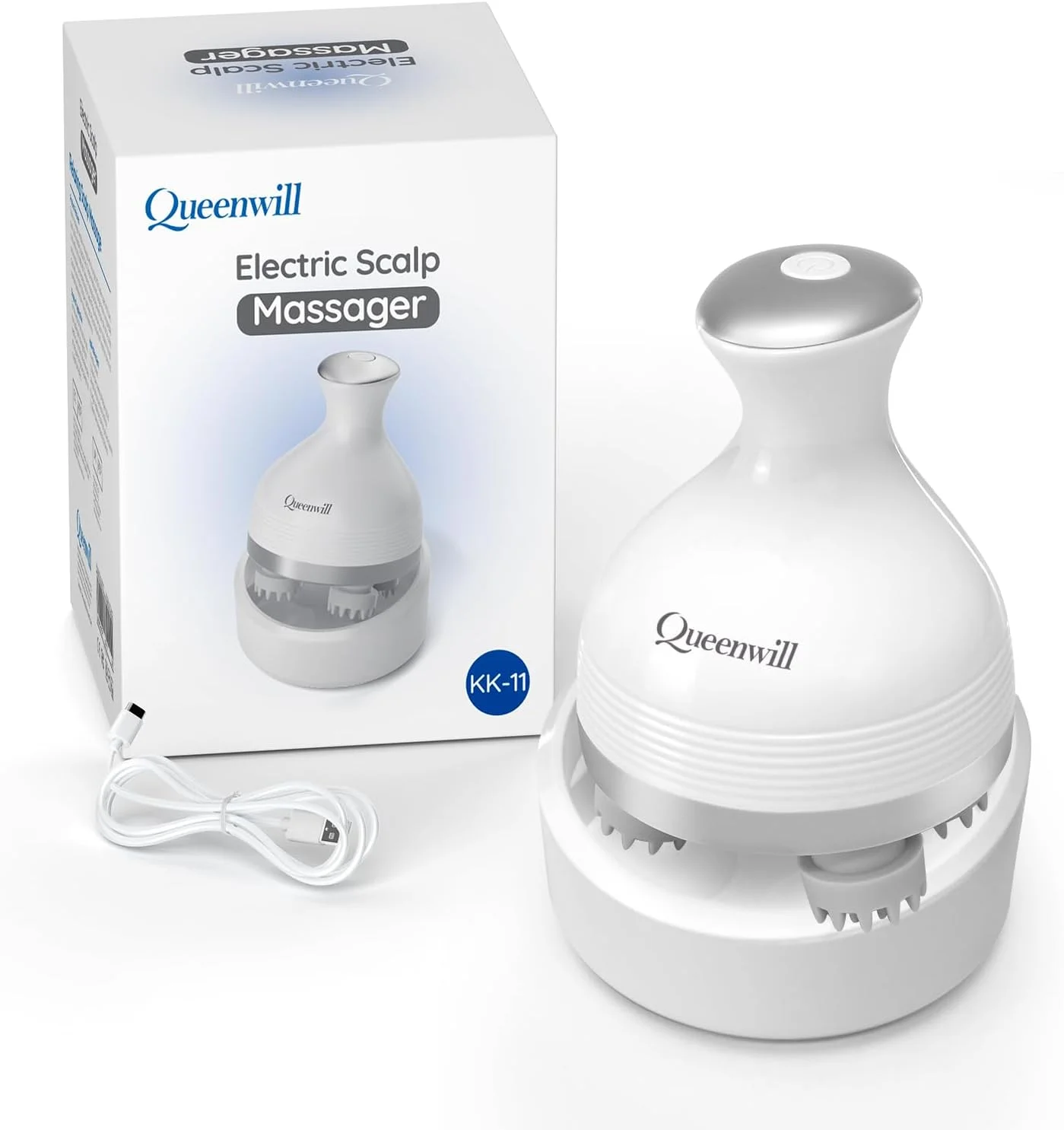 ماساژور برقی پوست سر، ماساژور بی سیم سر با 4 حالت شانه ویبره برای رشد مو، پاکسازی عمیق و رفع استرس