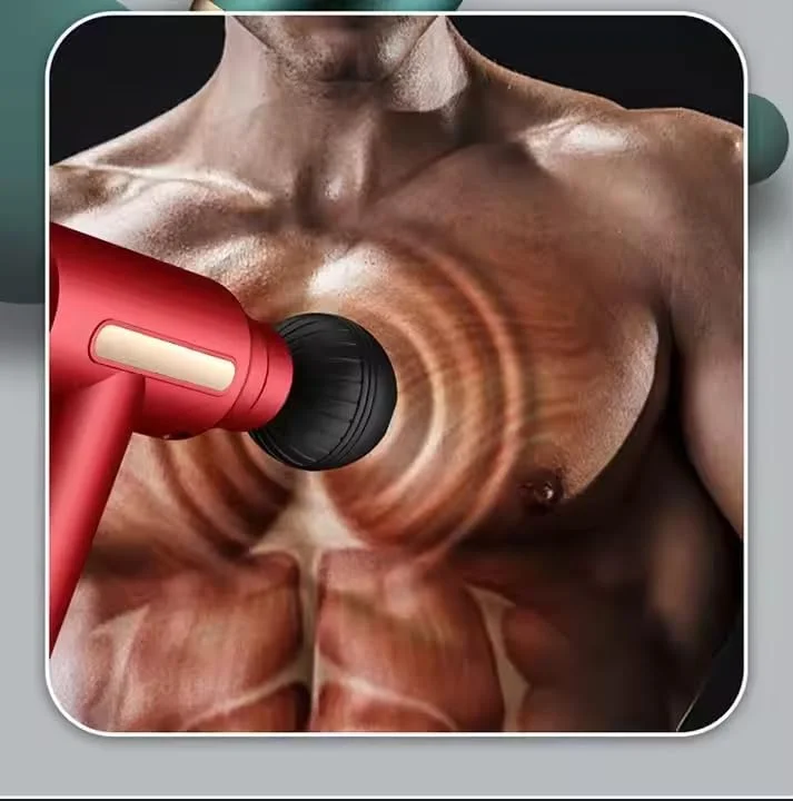 ماساژور تفنگی مینی قابل حمل، ماساژور عضلات بافت عمیق، 6 سرعت، با 4 سر ماساژ، شارژ Type-C، موتور 30 وات، ماساژور فوق العاده بی صدا برای تسکین درد عضلات