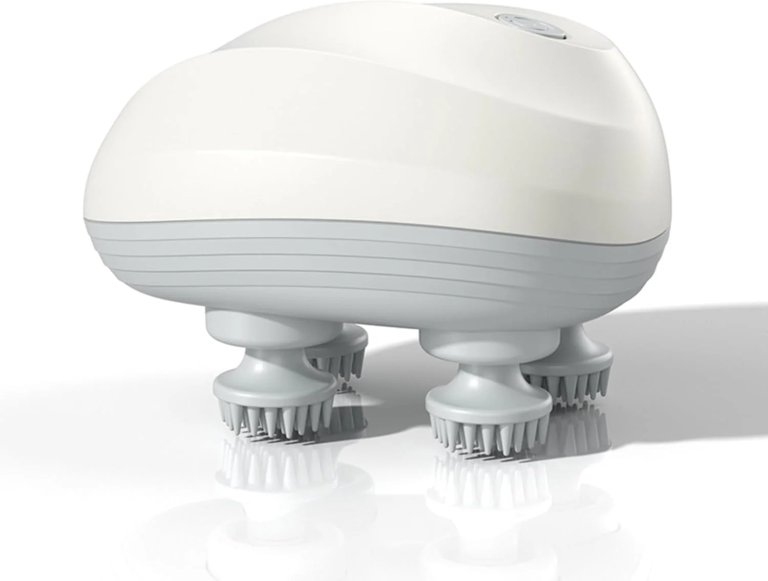 ماساژور برقی سر - ماساژور ضد آب و قابل شارژ سر با 4 چنگال جداشدنی و 96 گره ماساژ - ماساژور سر و مو برای کاهش استرس و رشد مو - سفید