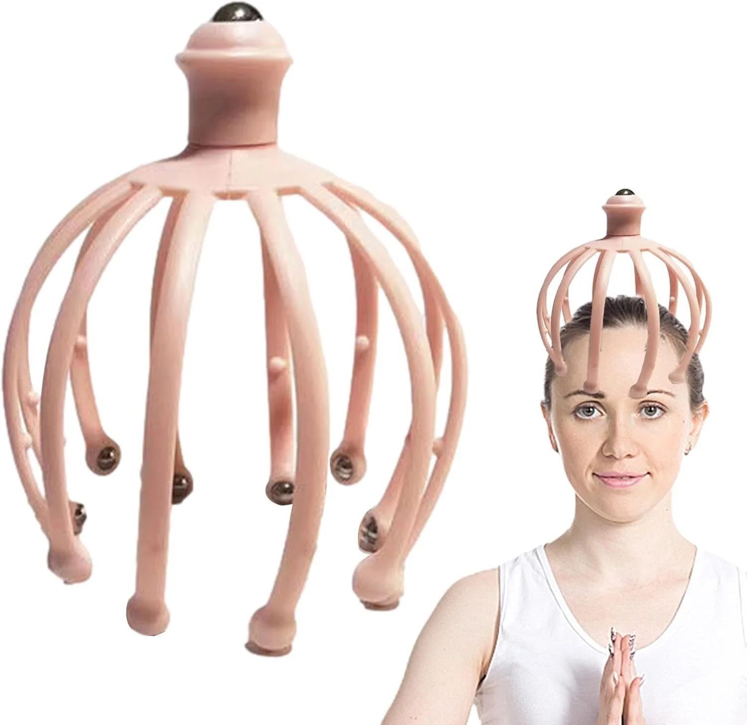 ماساژور سر اختاپوسی 360 درجه | فوق العاده، رفع استرس سر، چنگال ماساژ خراشنده سر قابل حمل