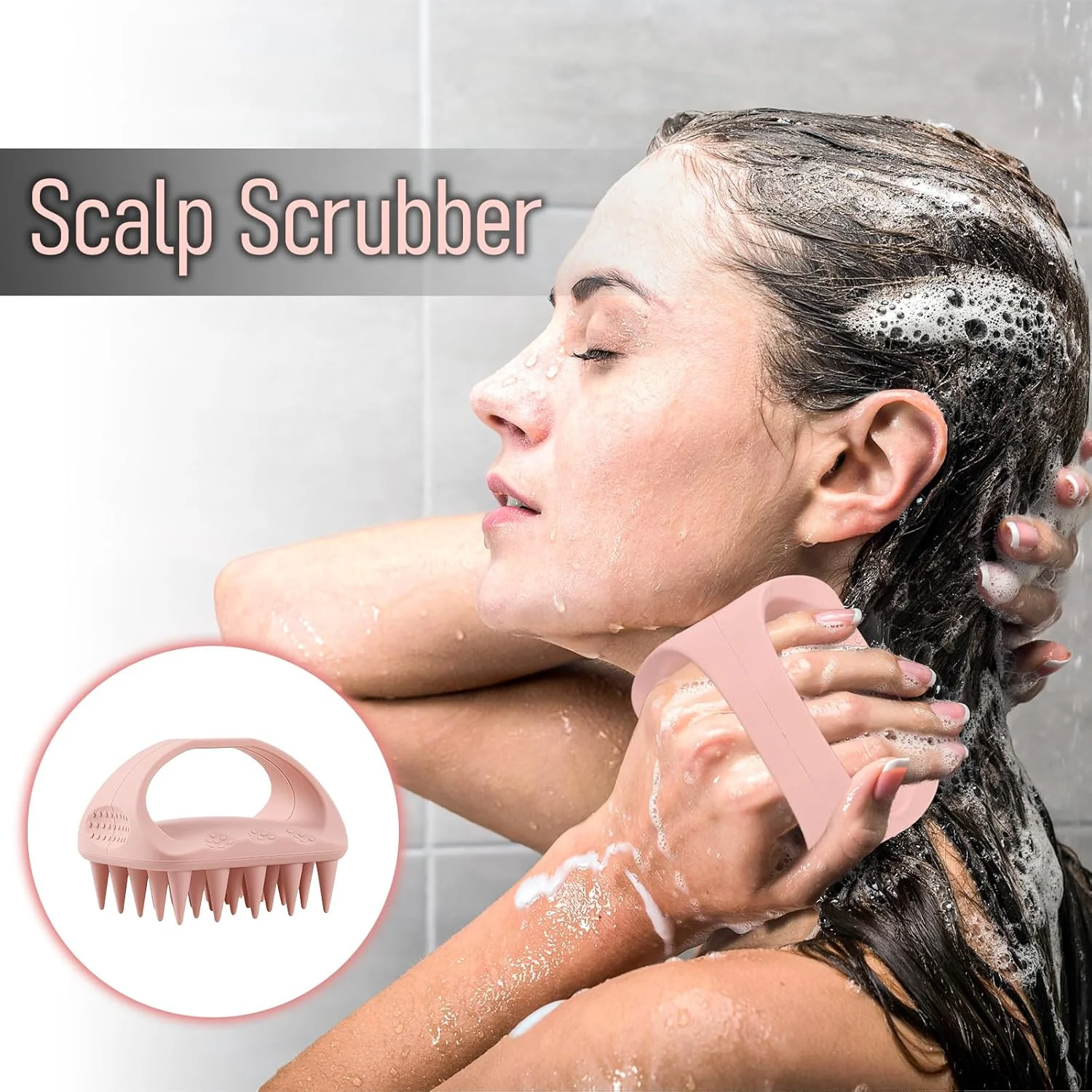 برس ماساژور پوست سر سیلیکونی برای شامپو، برس شستشوی پوست سر برای رشد مو و رفع استرس، مناسب برای انواع موهای بانوان (صورتی) برس ماساژور پوست سر سیلیکونی برای شامپو، برس شستشوی پوست سر برای رشد مو و رفع استرس، مناسب برای انواع موهای بانوان (صورتی)