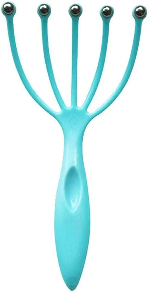 ماساژور سر برای پوست سر، ماساژور دستی توپ استیل 5 انگشتی، ماساژور عمیق پوست سر برای رفع استرس، آرامش و خواب، ابزار ماساژ دستی قابل حمل