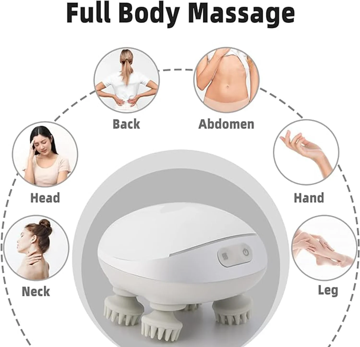 ماساژور سر با نور قرمز، ویبره و گرما، ماساژور دستی سر و بدن با 4 حالت، یک محصول عالی، ایده آل برای هدیه دادن