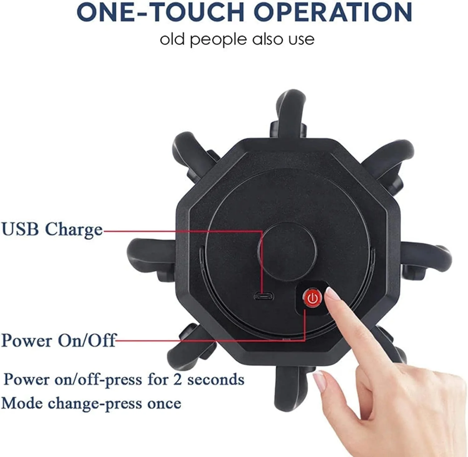 ماساژور سر، 8 تماس ارتعاشی، 3 حالت، حالت های ماساژ متعدد برای رفع فشار، یک سایز مناسب برای اکثر افراد، هدیه ایده آل (مشکی)