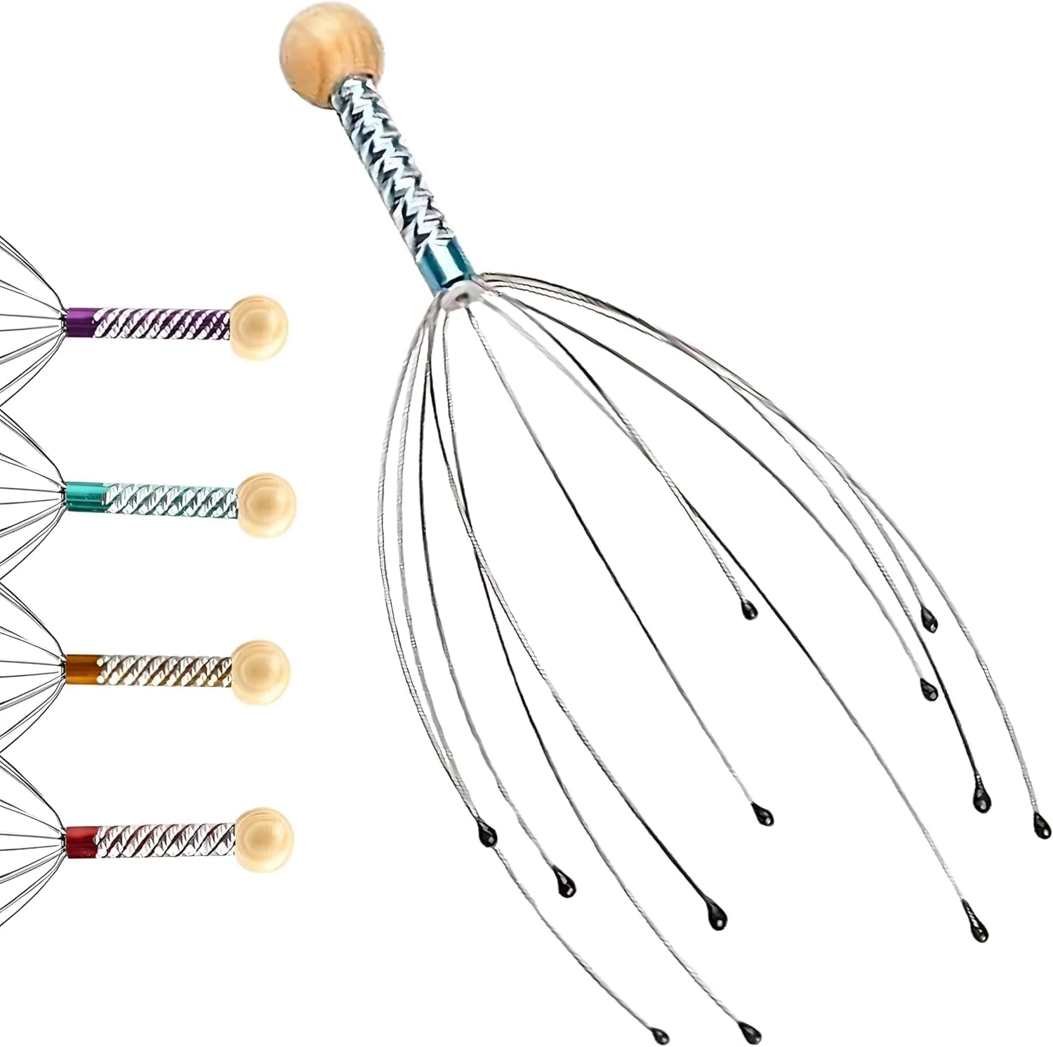 [دو عدد] ماساژور دستی سر، تسکین درد و رشد مو، ماساژ گردن، رفع استرس | رنگ تصادفی