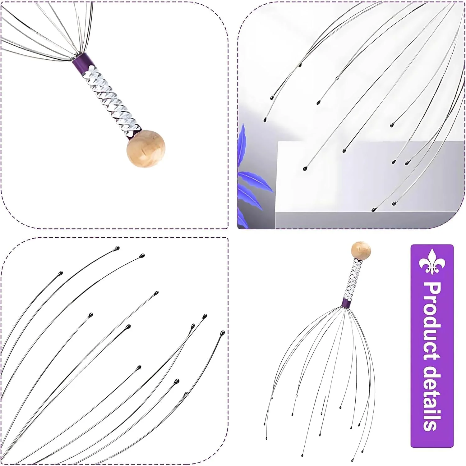 [دو عدد] ماساژور دستی سر، تسکین درد و رشد مو، ماساژ گردن، رفع استرس | رنگ تصادفی