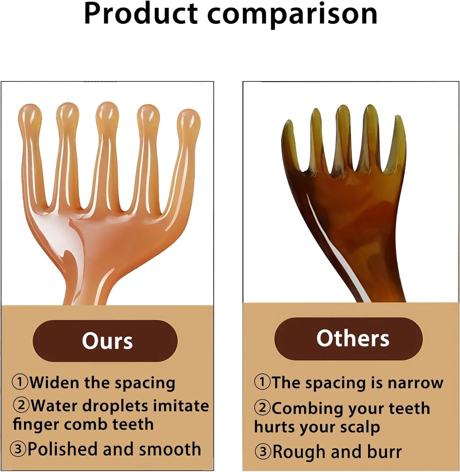 ماساژور سر Loucky، 2 عدد - ماساژور سر 5 چنگکی برای طب فشاری و گوا شا، شانه ماساژ برای تخلیه لنفاوی و آرامش (سبز و کهربایی)