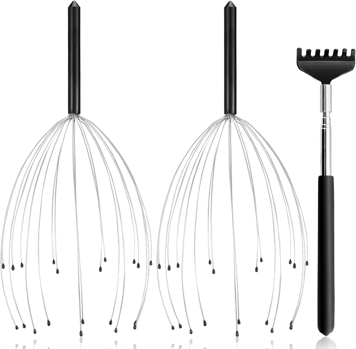 مجموعه ۳ عددی ماساژور سر، ابزارهای ماساژ پوست سر برای سردرد، رشد مو و کاهش استرس برای آقایان