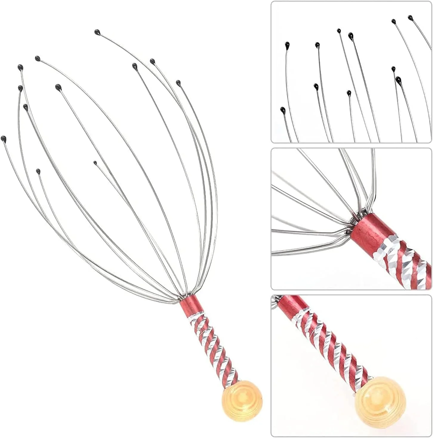 ماساژور سر ABC، ماساژور دستی سر برای آرامش عمیق، تحریک مو و کاهش استرس (بسته 1 عددی)