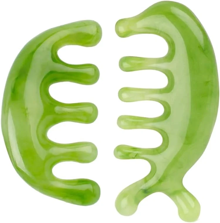 شانه ماساژور سر [Brand Name] بسته 2 عددی، ماساژور سر گواشا، ابزار مراقبت از مو و پوست، ماساژور دستی مریدین برای آرامش، درمان طب سوزنی، رفع استرس، ماساژ صورت و بدن، کیفیت خوب