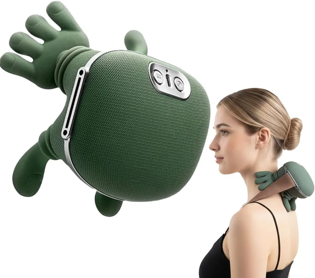 ماساژور گردن با گرما، ماساژور شیاتسو گردن و کمر با ورز دادن 4 بعدی، ماساژ عمیق بافت بی سیم برای تسکین درد شانه و گردن، قابل حمل و شارژ برای خانه و محل کار