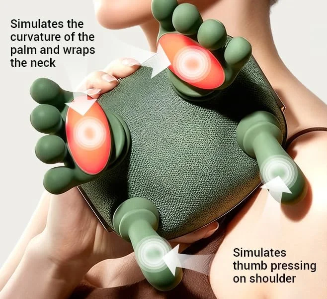 ماساژور گردن با گرما، ماساژور شیاتسو گردن و کمر با ورز دادن 4 بعدی، ماساژ عمیق بافت بی سیم برای تسکین درد شانه و گردن، قابل حمل و شارژ برای خانه و محل کار