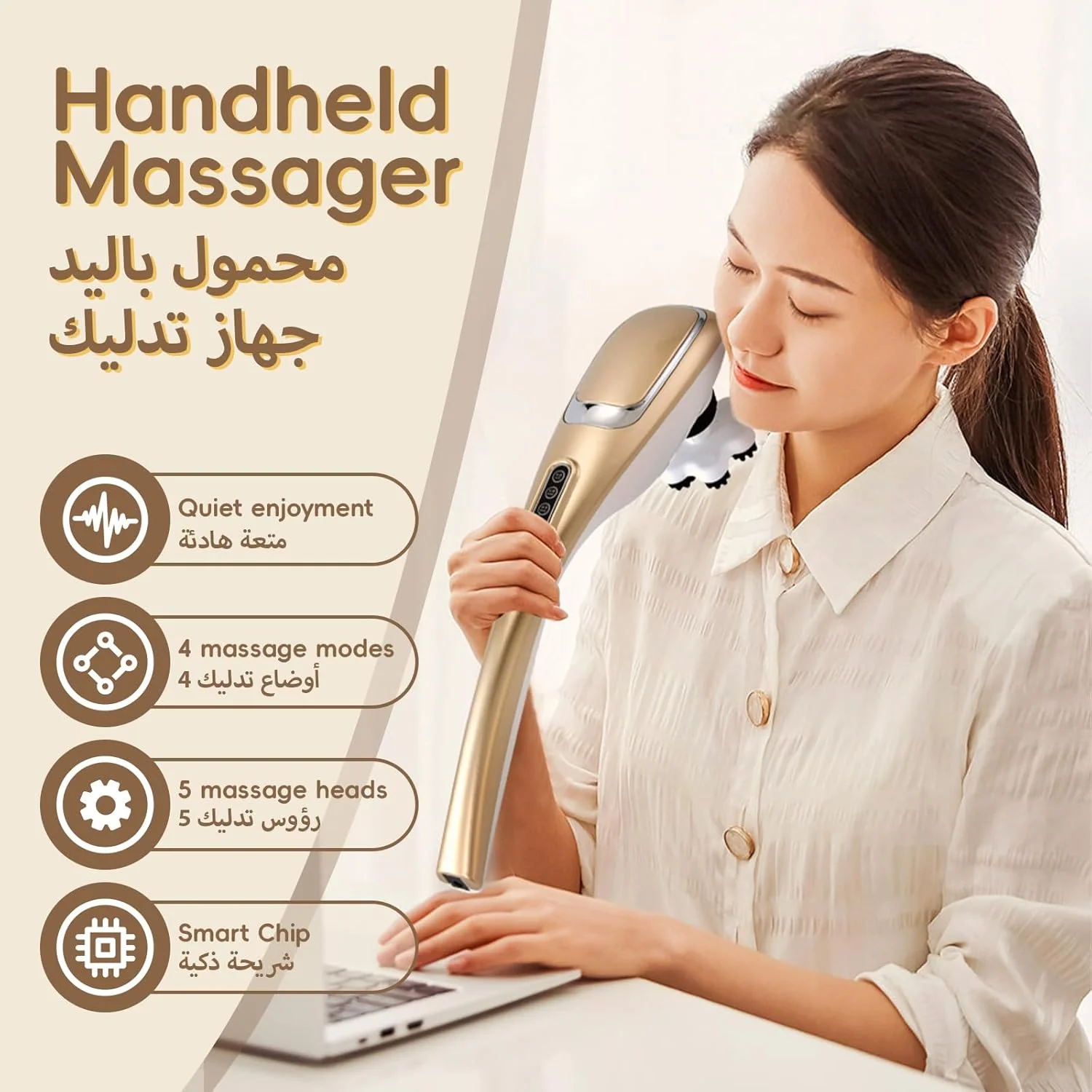 ماساژور دستی نافاس، ماساژور بدن و کمر شیاتسو بی سیم، 5 سر قابل تعویض، ماساژور بافت عمیق، قابل شارژ USB 1800mAh با 12 حالت و 10 سطح شدت ماساژور برای شانه گردن پا ماساژور دستی نافاس، ماساژور بدن و کمر شیاتسو بی سیم، 5 سر قابل تعویض، ماساژور بافت عمیق، قابل شارژ USB 1800mAh با 12 حالت و 10 سطح شدت ماساژور برای شانه گردن پا