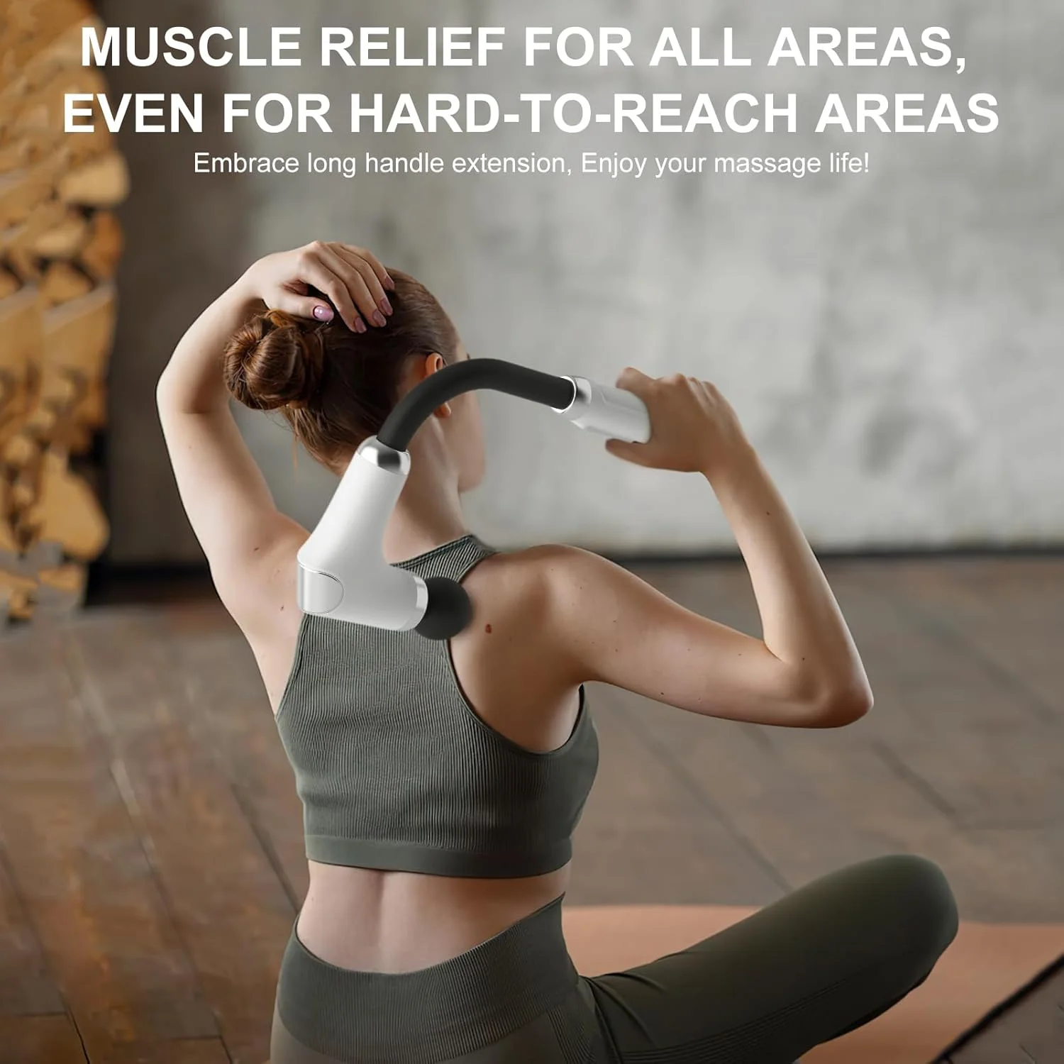 ماساژور ضربه ای با دسته ارتقا یافته، ماساژ گردن و کمر برای تسکین درد، ماساژ عضلات قابل حمل 12 میلی متری برای کمر، گردن، کمر، 4 سر ماساژ و 6 سطح سرعت (مشکی)