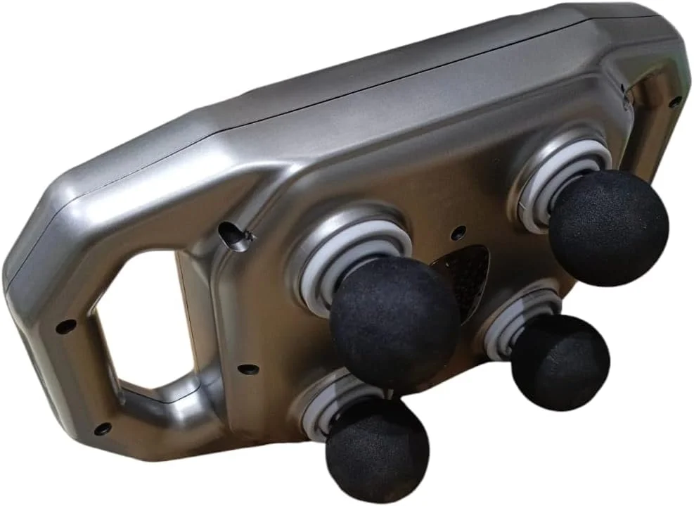 ماساژور با ۴ سر، ۴ برابر ماساژور تسکین دهنده درد موثرتر با LED مادون قرمز نزدیک، ماساژور بافت عمیق برای کمر، گردن، پاها، ماساژور خانه و محل کار، هدیه برای مردان و زنان