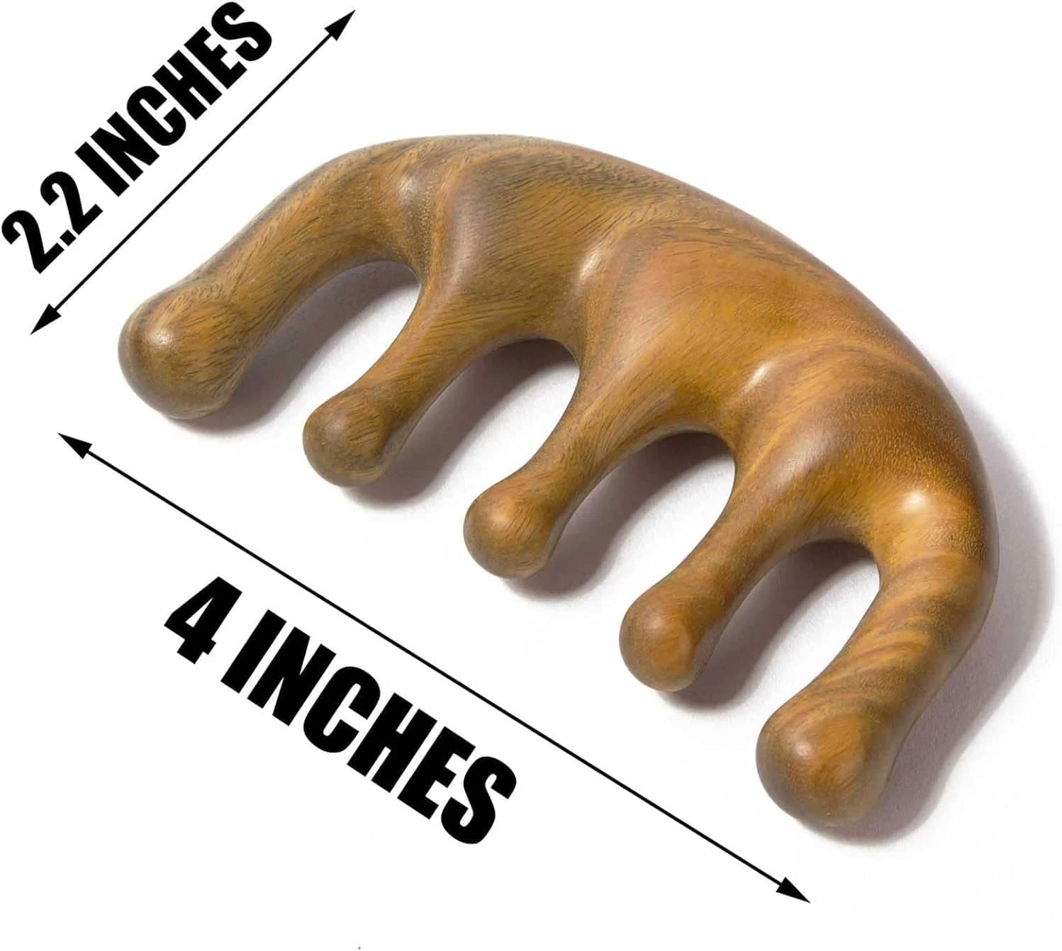 شانه ماساژ پوست سر چوب صندل Lonimia - شانه دندانه پهن - ابزار ماساژ دستی گوا شا برای صورت، سر، گردن، پشت، دست، پا - унисекс - قهوه ای - خانواده، علاقه مندان به مراقبت از خود