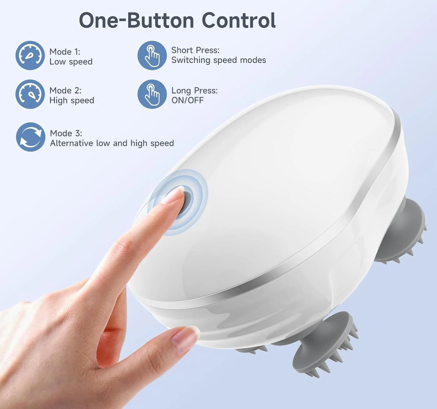 ماساژور برقی سر، ماساژور پوست سر با 4 چنگال ماساژ قابل جابجایی، ماساژور ضد آب IPX 6 برای ماساژ کامل بدن، پاکسازی عمیق و رفع استرس