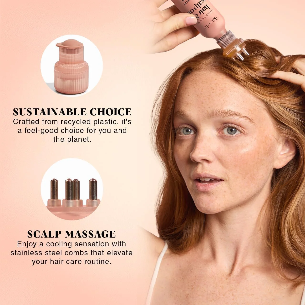 اپلیکاتور روغن مو و پوست سر کیچ – اپلیکاتور روغن پوست سر با برس های استیل ضد زنگ برای توزیع یکنواخت، روغن کاری بدون کثیف کاری و ماساژور سر – ابزار دقیق مراقبت از مو برای ریشه ها و انواع مو