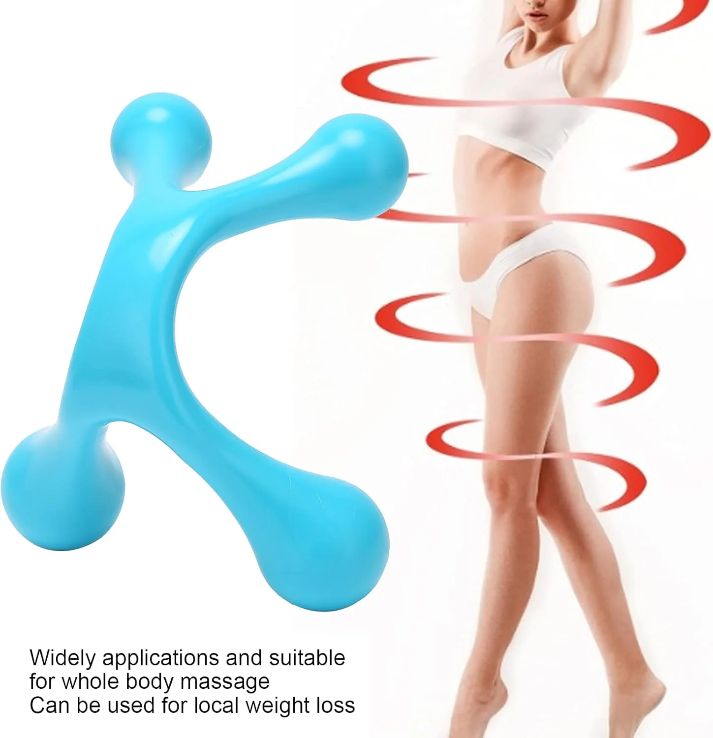 ماساژور نقطه ماشه ای، ابزار ماساژ بافت عمیق، ماساژور دستی بافت عمیق کمر، ماساژور دستی چهار نقطه ای کوچک ابزار ماساژ کل بدن برای کمر گردن پا ساق سر