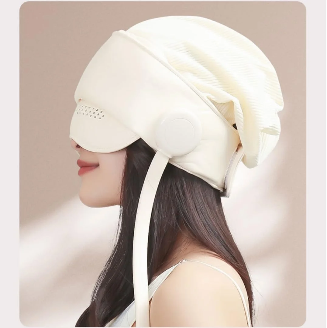 ماساژور سر، ماساژور برقی پوست سر با 4 حالت و 3 سطح گرما، ماساژور سر و چشم قابل شارژ با 6 ناحیه ماساژ ویبره برای رفع استرس و سردرد