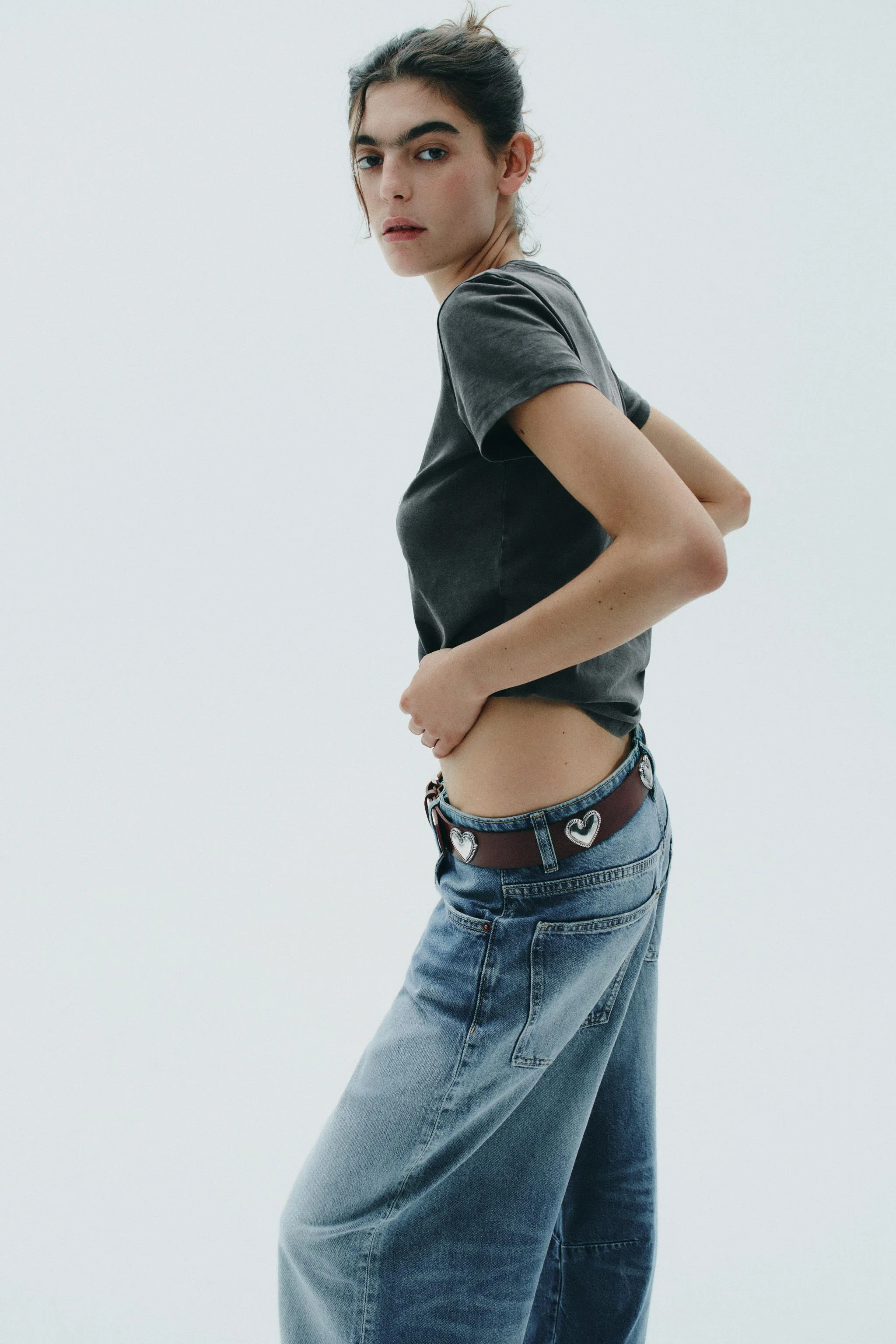 کمربند چرمی با طرح قلب فلزی