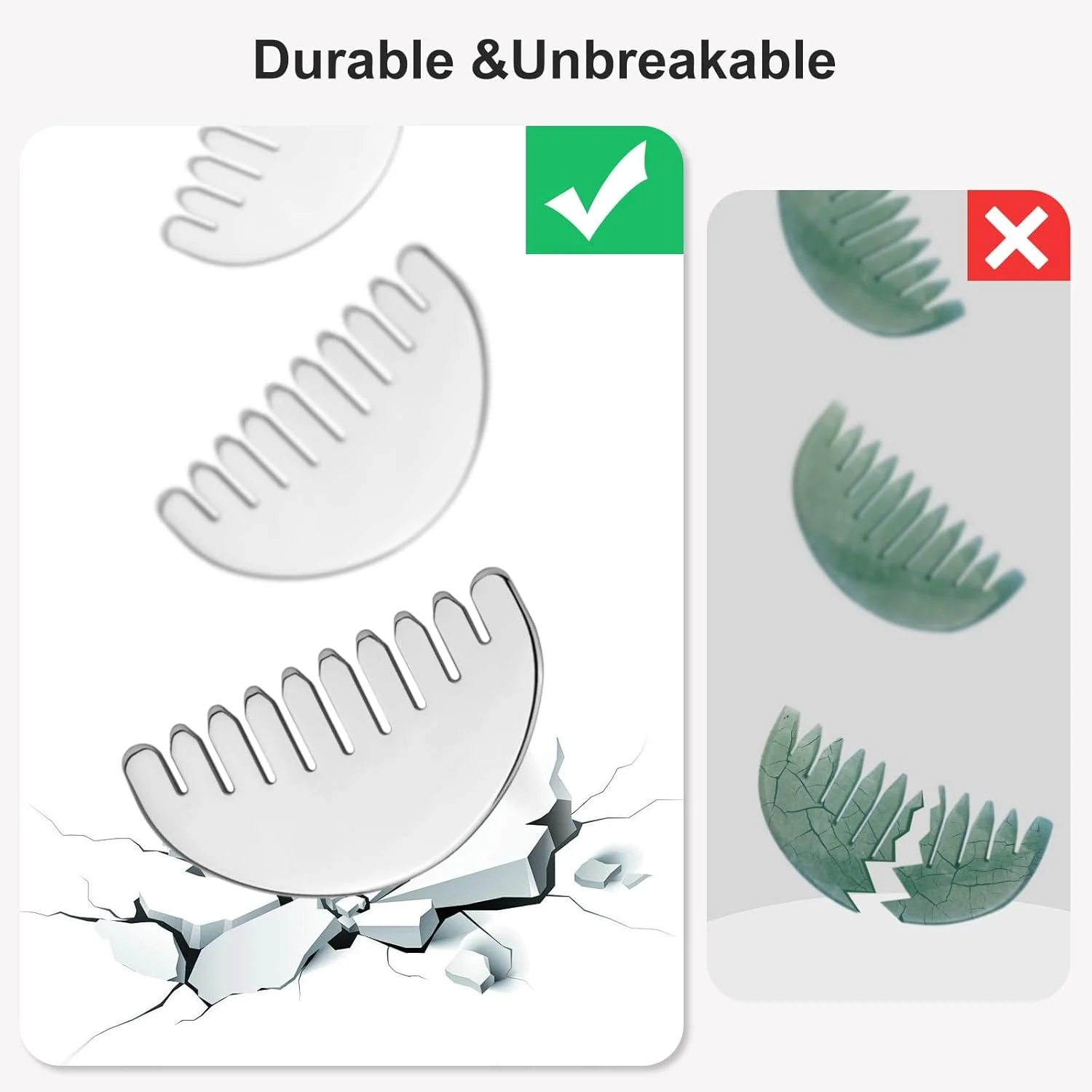 شانه ماساژور سر استیل ضد زنگ ideayard - ابزار آرامش بخش عمیق پوست سر با گوا شا و درمان مریدین، تسکین تنش برای مراقبت از سر/مو