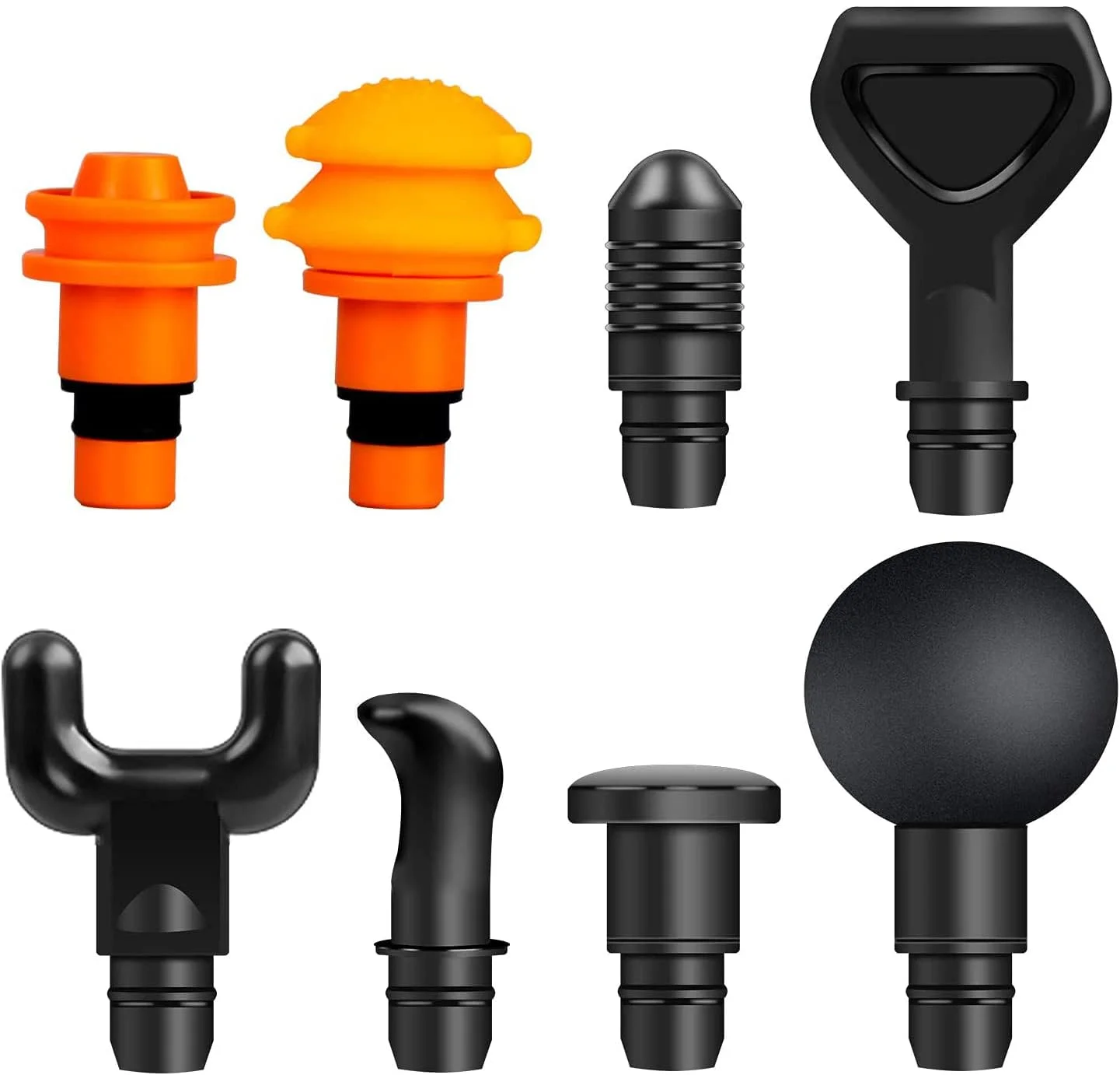 سری های ماساژور تفنگی برای هایپروولت گو، سری قابل تعویض ماساژور تفنگی، 8 سری مختلف ماساژور عضلانی، ضربه ای بافت عمیق، ابزار سالن پلاگ اند پلی، تسکین درد خانگی، سری ماساژور ارتقا یافته جدید