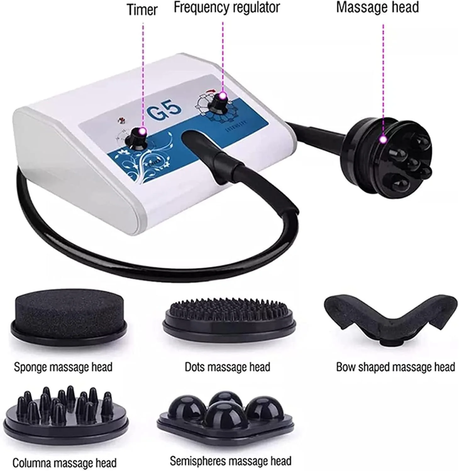 دستگاه ماساژ چربی، دستگاه ماساژ ویبره G5، دستگاه چربی سوز ویبره با 4 سر ماساژ، مورد استفاده برای لایروبی مریدین ها و شکل دادن به منحنی ها، A دستگاه ماساژ چربی، دستگاه ماساژ ویبره G5، دستگاه چربی سوز ویبره با 4 سر ماساژ، مورد استفاده برای لایروبی مریدین ها و شکل دادن به منحنی ها، A