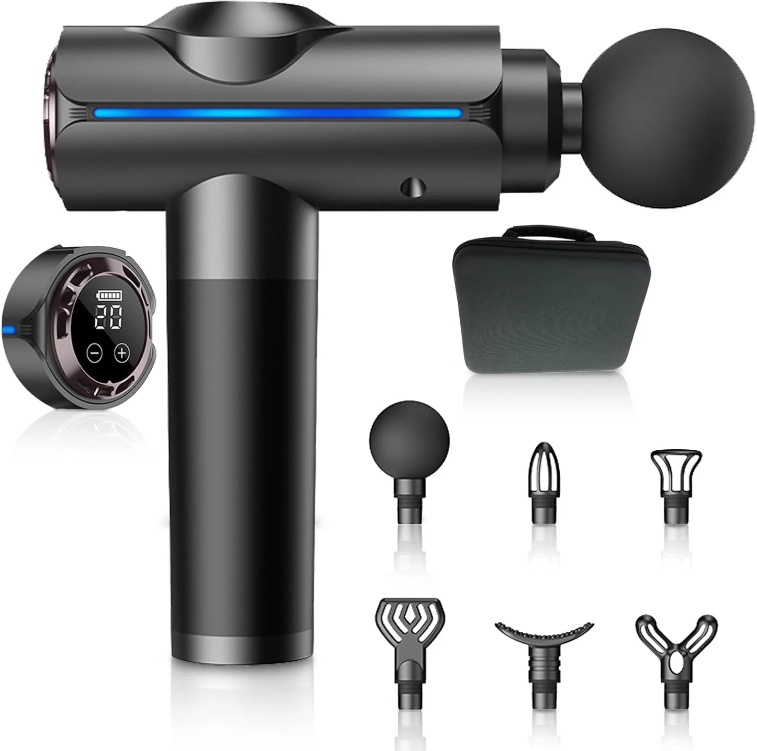 ماساژور ضربه ای بافت عمیق برای ورزشکاران، تسکین درد عضلات و آرامش بعد از ورزش، ماساژور برقی ضربه ای پشت با 6 سر ماساژ، هدیه قابل حمل دستی برای مردان و زنان