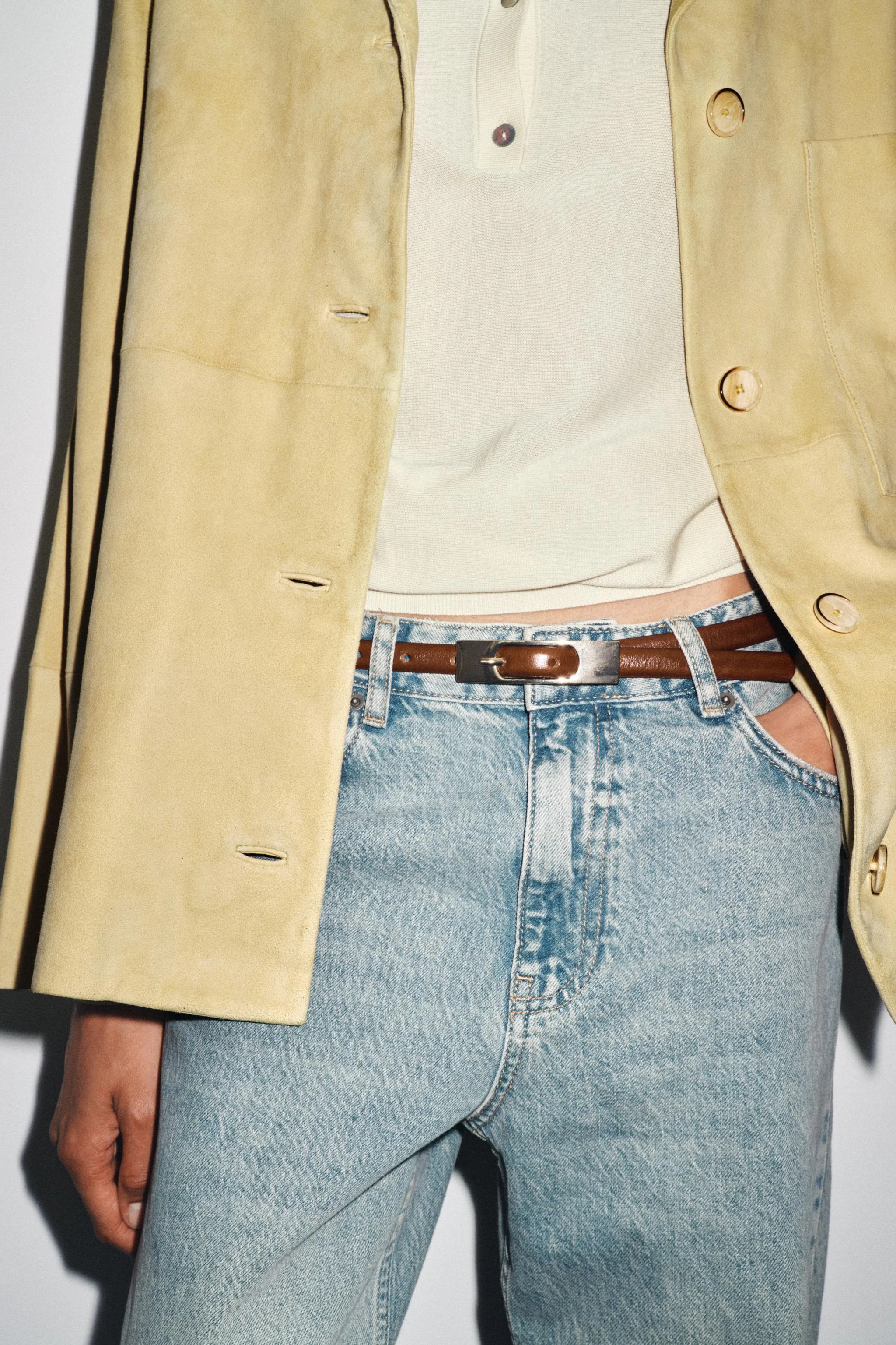 کمربند باریک با سگک مستطیلی